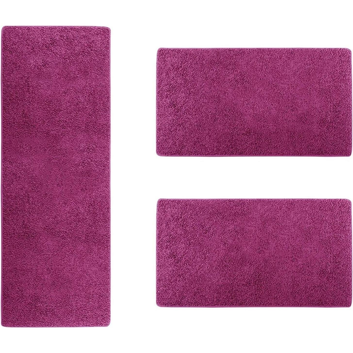 Karat, Teppich, ShaggyBettumrandungBarcelona, Berry, 2x 67 x 140 cm und 67 x 250 cm (67 x 250 cm, 67 x 140 cm)