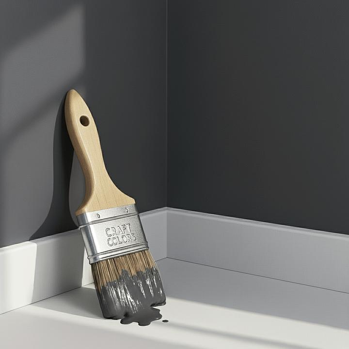 Actual product image Craft Colors 5L hochwertige Wandfarbe edelmatt – Kreidefarbe No. 787 Dunkelgrau (Dark grey No. 787, 5 l)