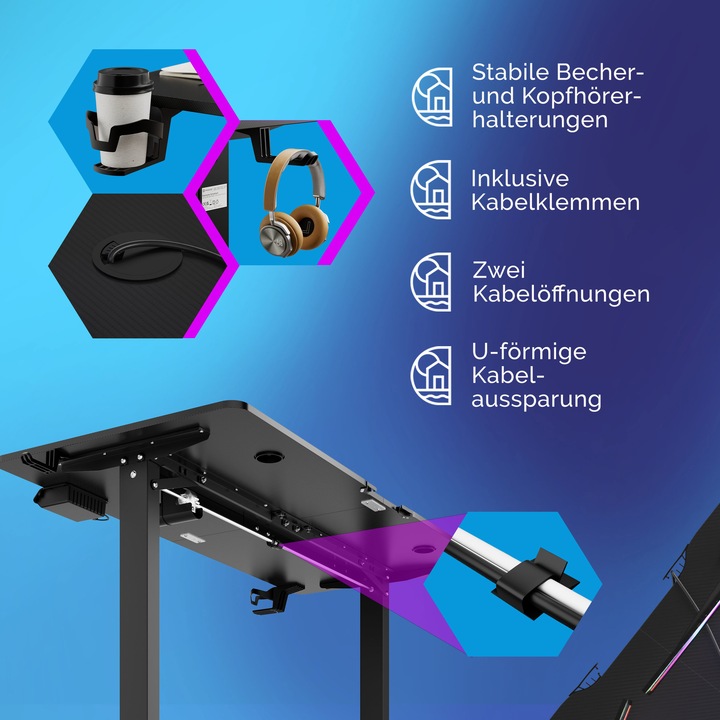 Actual product image Casaria Scrivania regolabile in altezza