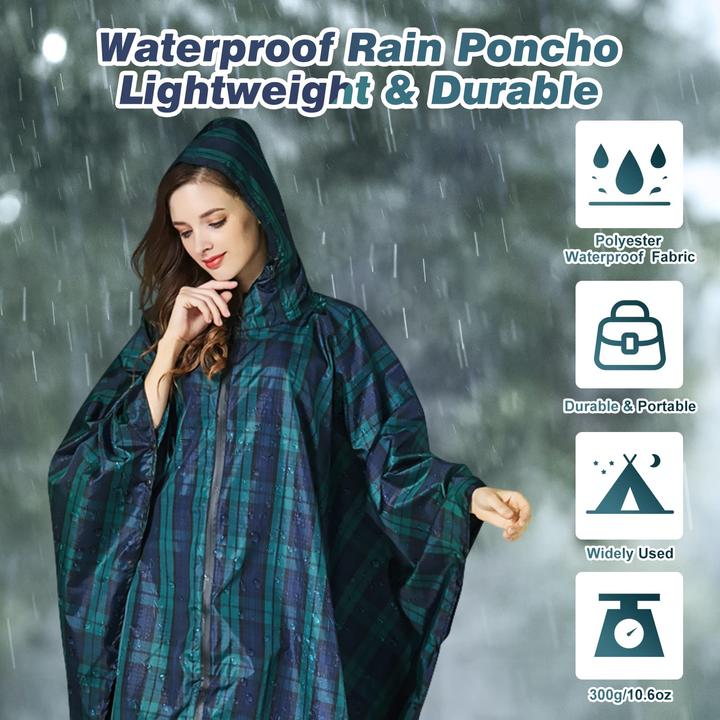Produktbild Alopini Regenponcho Atmungsaktives Regencape Leichte Regenjacke Regenjacke Regenmantel als Picknickdecke