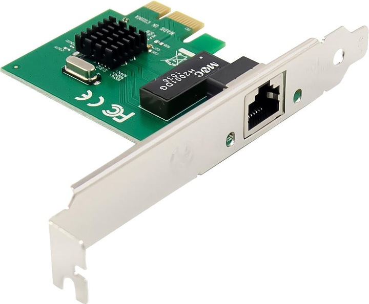 Actual product image InLine Gigabit network card, 1x RJ45 1Gb/s, PCIe x1, incl. low profile slot bracket (PCIe)