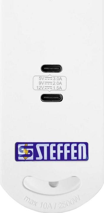 Actual product image Steffen Steckdosenleiste Variabl (6x, Type 13, USB-C, 3 m)