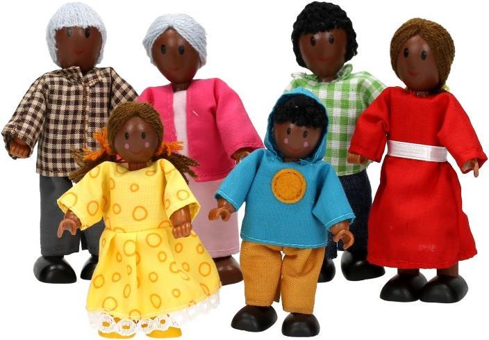Actual product image Hape Doll family dark skin color