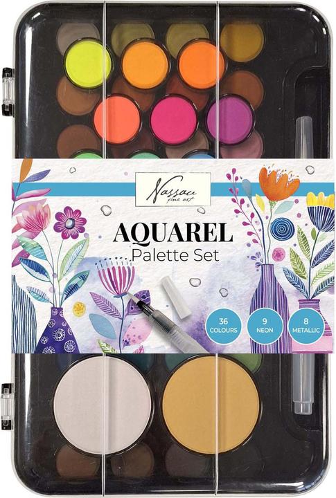 Actual product image Grafix Nassau Aquarellfarben-Set mit Palette – 36 Farben