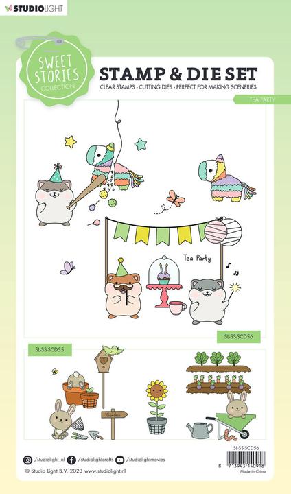 Produktbild art by marlene Stempel & Stanzform Set "Tea Party" 70 Stück Sweet Stories