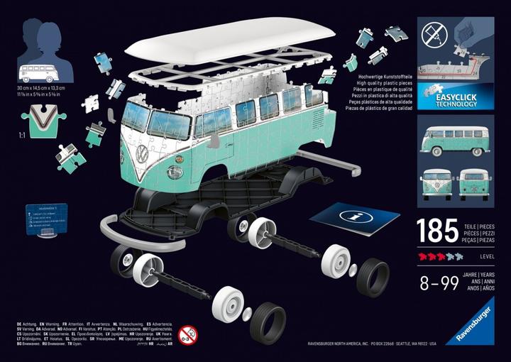 Actual product image Ravensburger 3D Puzzle 162 Teile - Iconics: Volkswagen T1 (162 pieces)