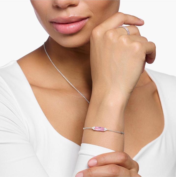 Produktbild Thomas Sabo Armband mit pinkem Stein (19 cm, 925er Silber)