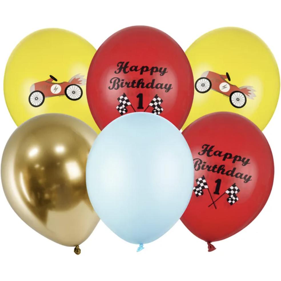 Partydeco Balloons 30cm, Happy Birthday, mix (1 pkt / 6 pc.)