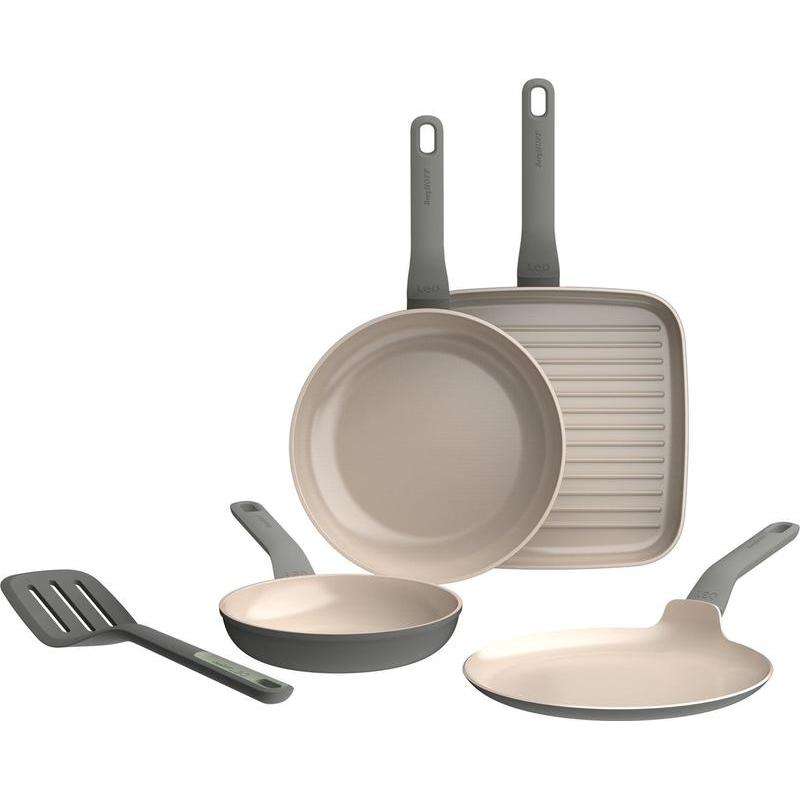 BergHoff 4-teiliger Bratpfannen Set, Pfanne + Kochtopf, Grau