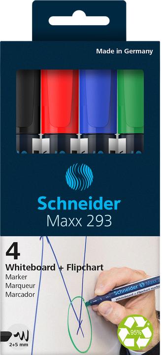 Actual product image Schneider Board marker assorted case 4 pieces (4x)