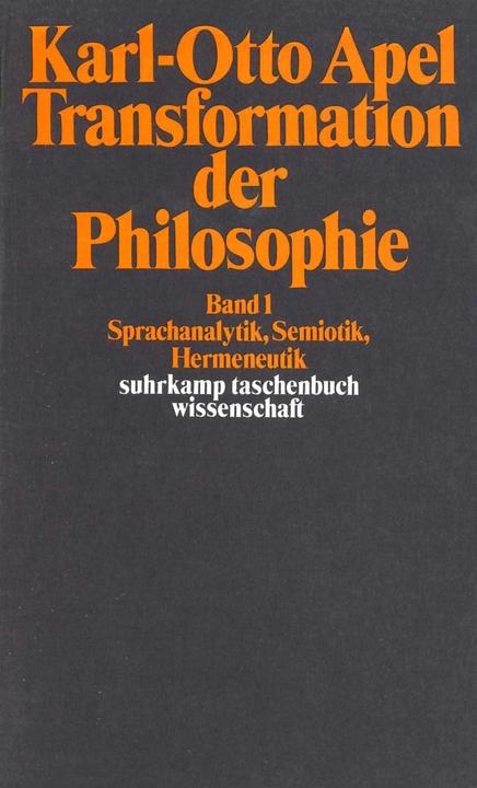 Produktbild Transformation der Philosophie (Deutsch, Karl-Otto Apel, 2002)