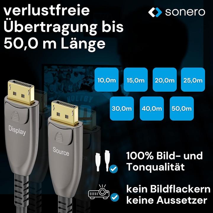 Produktbild Purelink sonero DisplayPort 8K Glasfaser Extender Kabel - 20m (20 m)