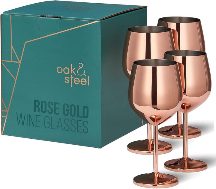 Actual product image Oak & Steel Steel wine glasses (50 cl, 4 Glasses, Wine glasses set)