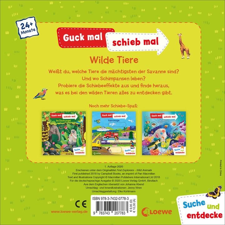 Actual product image Guck mal, schieb mal! Suche und entdecke - Wilde Tiere (German, Jenny Wren, Johanna evening, 2020)