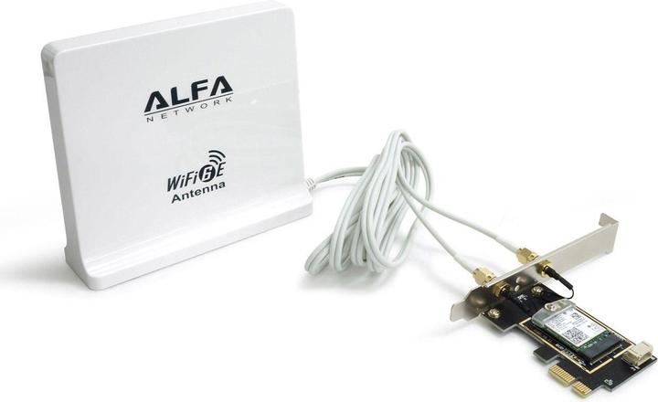 Alfa Network Alfa Wi-Fi 6E PCIe Card with Panel Antenna AIT-AX210-EZ