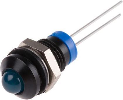 Produktbild RS PRO LED vorst 8mm sw Lötpins 2VDC blau IP67