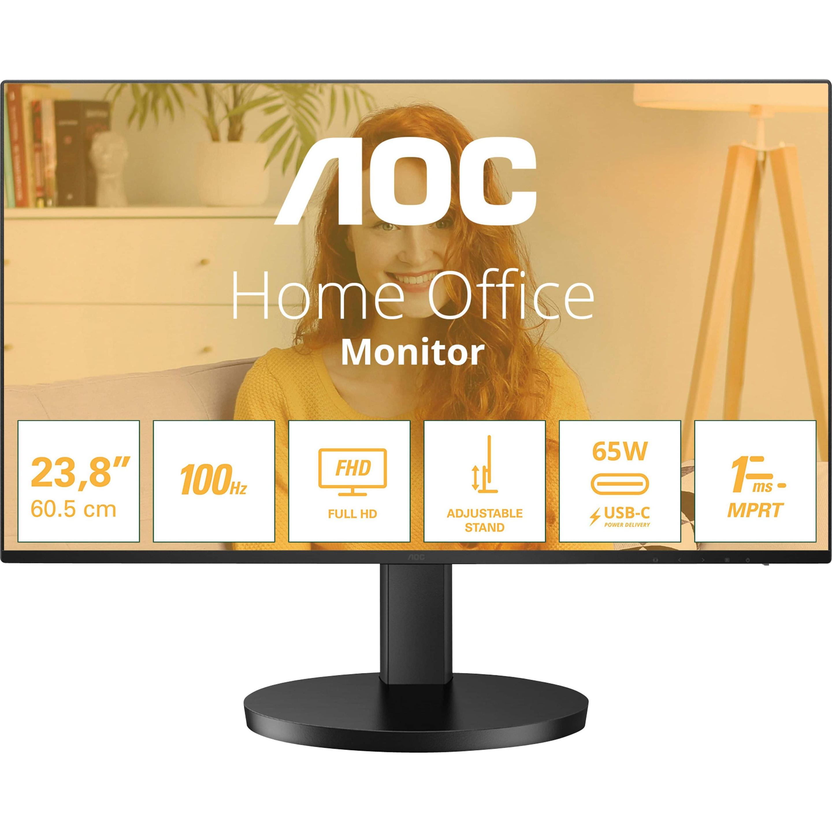 AOC 24B3CF2 (1920 x 1080 Pixel, 23.80"), Monitor, Schwarz