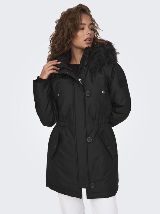 Image du produit Only Capuche avec bord en fausse fourrure amovible Poignets côtelés Parka Longue parka (XS)