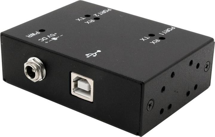 Actual product image Exsys USB 2.0 to 2S serial RS-232 ports, metal housing, with FTDI chip set