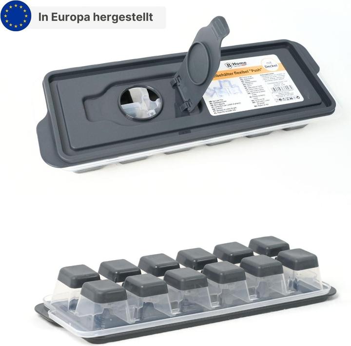 Produktbild B-Home Eiswürfelbehälter mit Deckel und Eingiesshilfe Eiswürfelform
