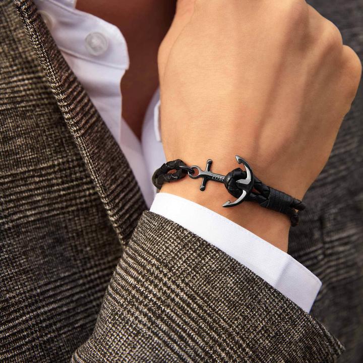 Produktbild Tom Hope Carbon Black Armband (18.50 cm, Leder, Edelstahl)