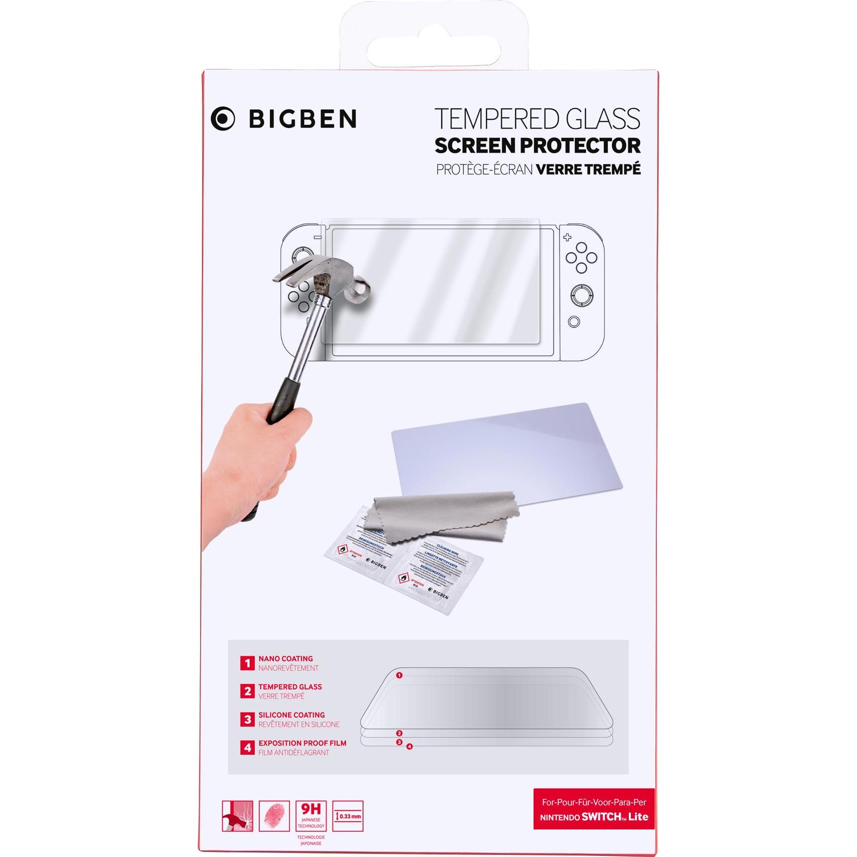 Bigben Tempered Glass Screen Protector (Switch Lite), Weiteres Gaming Zubehör, Transparent