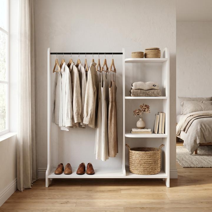Produktbild VCM Holz Kleiderständer mit Regal Lempu L