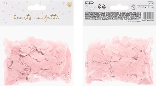 Produktbild Partydeco Confetti Hearts, 1,6x1,6 cm, light pink, 15g (1 pkt / 1 pc.) (1 Stk.)