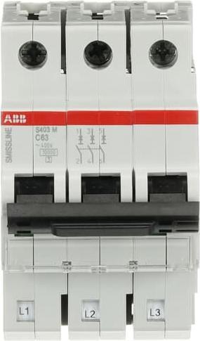 Produktbild ABB S403M-C63 Leitungsschutzschalter 63A 3p 10kA steckbar