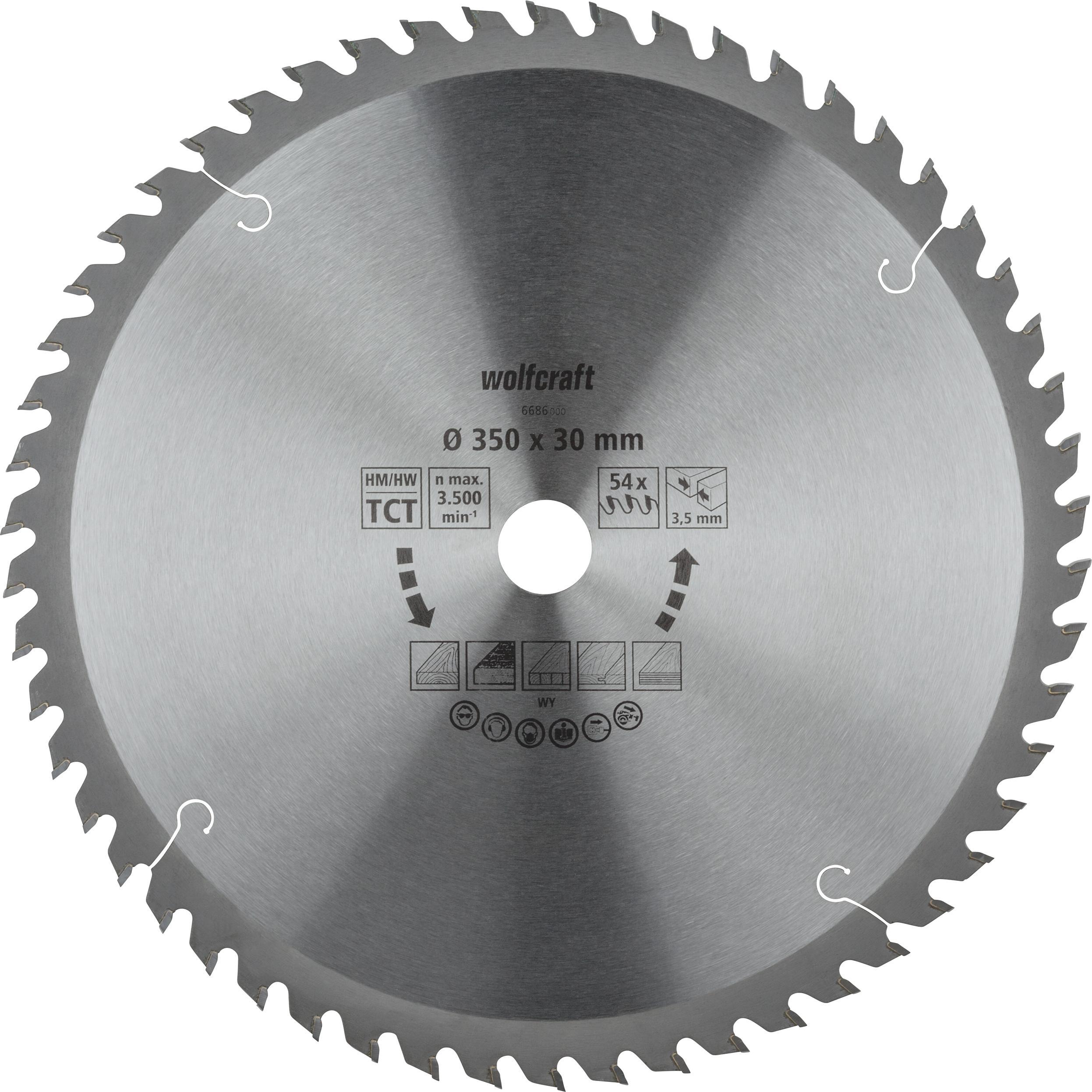 wolfcraft, Sägeblatt, Tischkreissägeblatt HM, Serie orange, Ø 350 mm