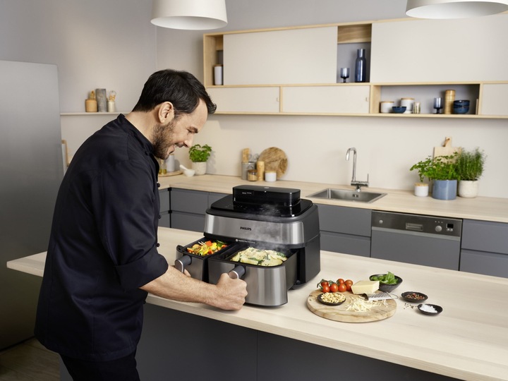 Produktbild Philips Steam Airfryer Dual Basket NA555/09