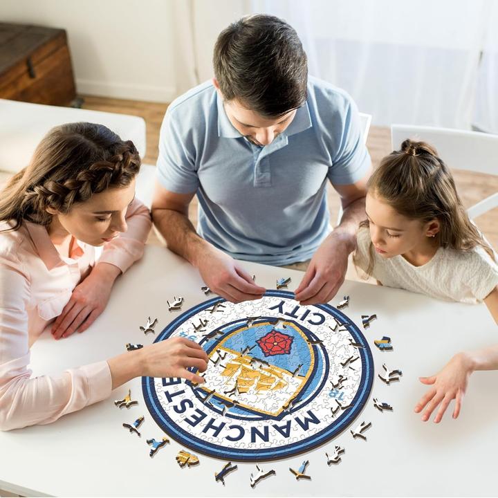 Actual product image Iconic Man City FC - Logo - Wooden Puzzle Size L (500 pieces) (500 pieces)