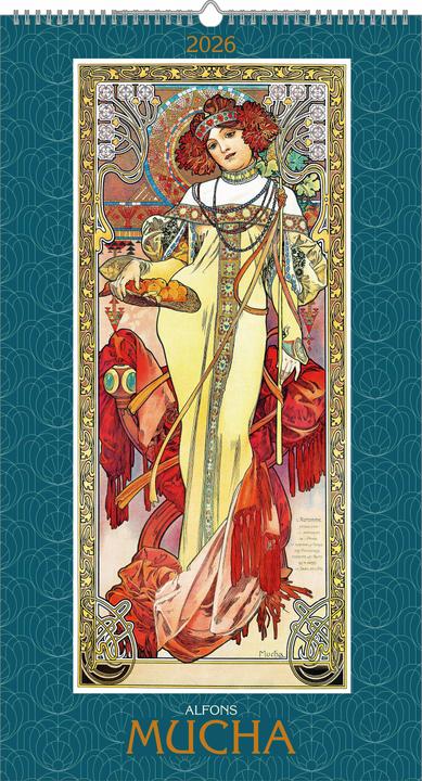 Immagine prodotto Alpha Edition Alfons Mucha 2026 - Bild-Kalender 33x60 cm - Kunstkalender - mit stilvollem Glitzereffekt -