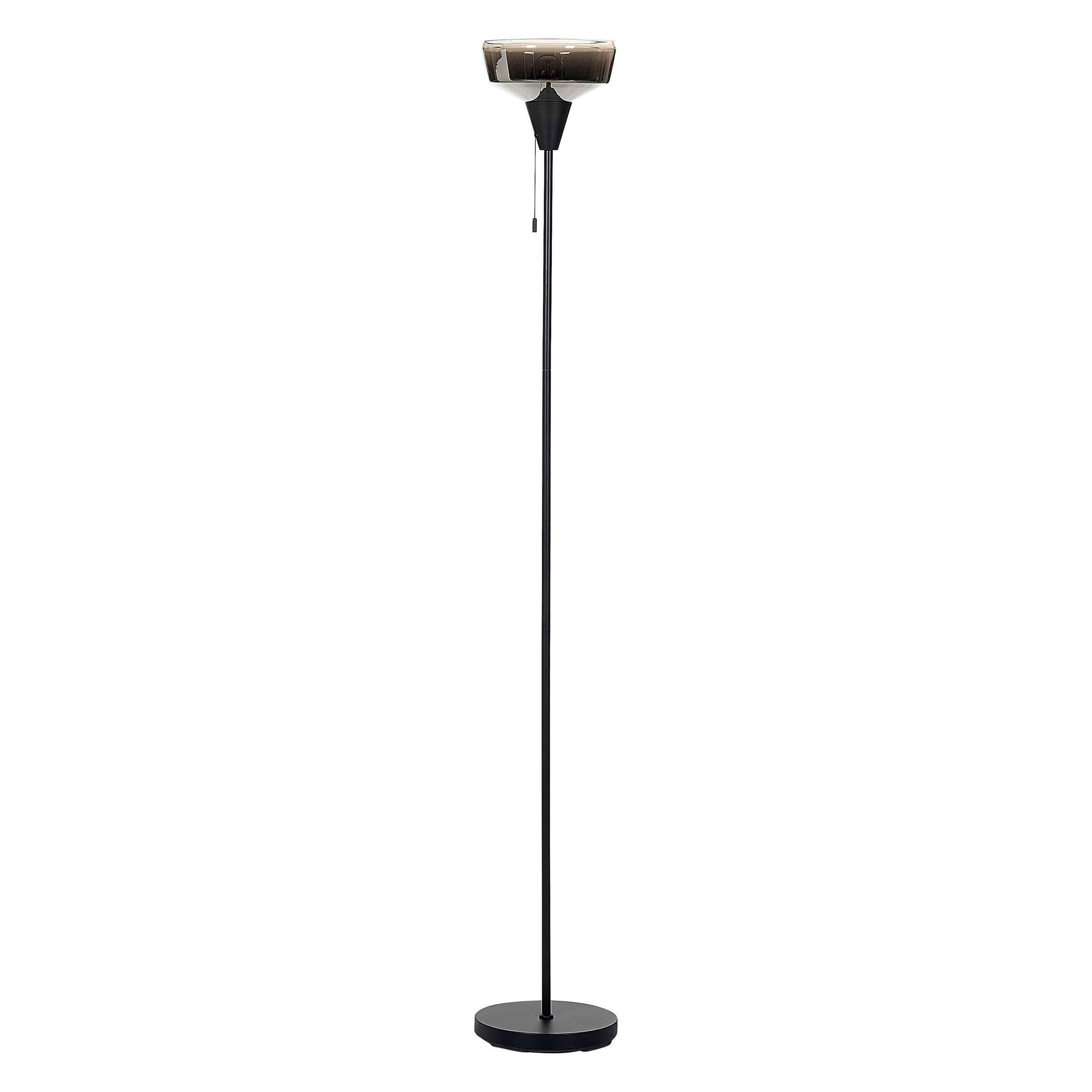 Beliani, Vloerlamp, Vloerlamp Rookglas Zwart / Zilver 175 Cm Talparo (E27)