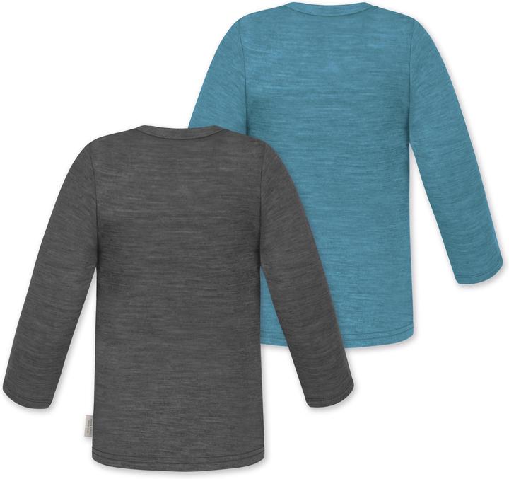 Produktbild Normani 2er Pack Baby Merino Longsleeve „Taupo" - 9473 (62, 68)