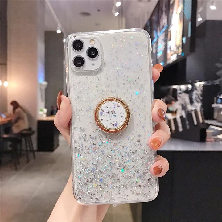 Image du produit PhoneLook Coque Gel paillettes argentées avec anneau (Apple iPhone 12 Pro Max)
