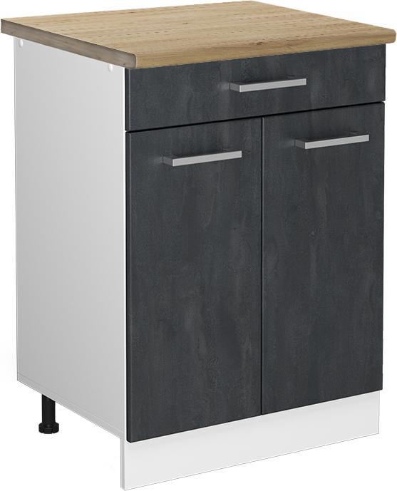 Goldkraft Eiche, Schwarz, Schwarz Beton, Weiss