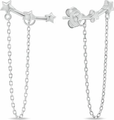Actual product image Brilio Silver - Matching silver earrings with black zircons Flowers EA591WBC