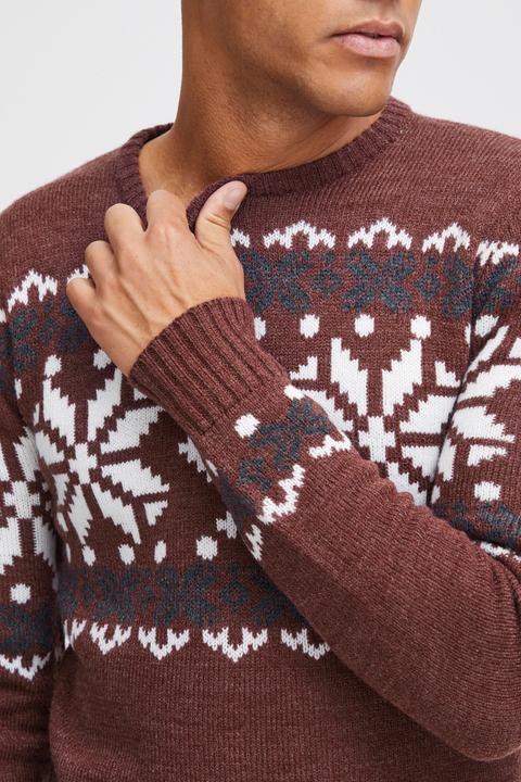 Image du produit Solid Norwig Pull En Grosse Maille Pull-Over Tricot Pour Homme Avec Encolure Rond (M)