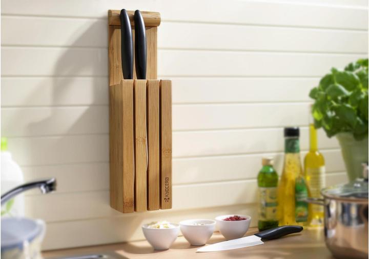 Actual product image Kyocera Bamboo knife block