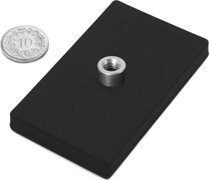 Actual product image Supermagnete Magnet system rectangular rubber-coated with screw socket (1x)