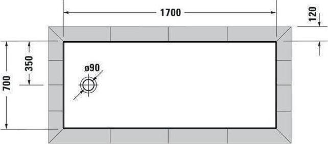 Actual product image Duravit Rectangular shower tray TEMPANO 1700x700x50mm white