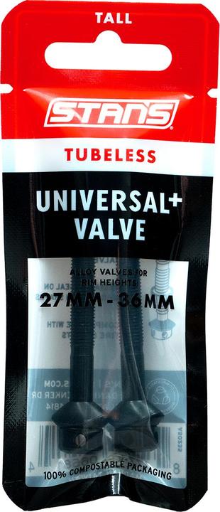 Produktbild Notubes Universal+ Tubeless Ventile, schwarz, Tall, schwarz