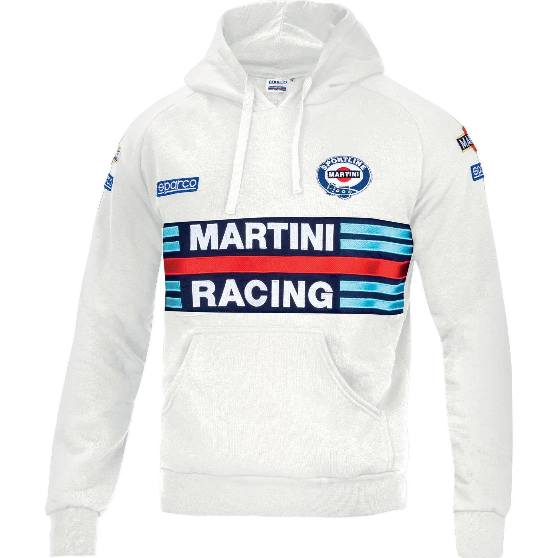 Sparco Unisex Bianco Abbigliamento Da Racing, Felpa Con Cappuccio Martini Racing (L)