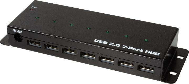 Produktbild LogiLink USB 2.0 Hub, 7-Ports, Industrieausführung (USB-A, 7 Ports)