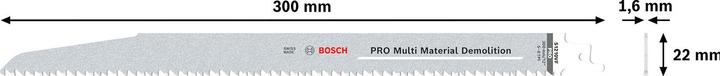 Immagine prodotto Bosch Professional Zubehör Lama PRO Multi Material Demolition S1210VF, 1,6 x 22 x 300 mm, 5 pezzi.