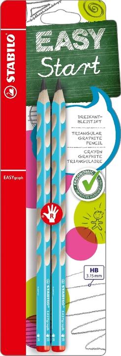 Produktbild STABILO Ergonomischer Dreikant-Bleistift für Rechtshänder - EASYgraph in blau - 2er Pack - Härtegrad (3.15 mm, HB, 2 x)
