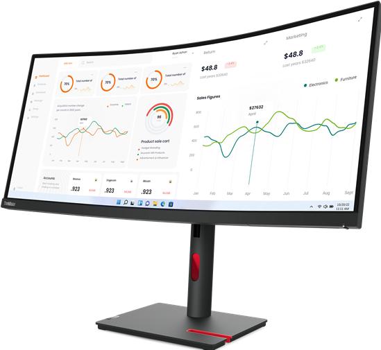 Image du produit Lenovo ThinkVision T34w-30 (3440 x 1440 pixels, 34")