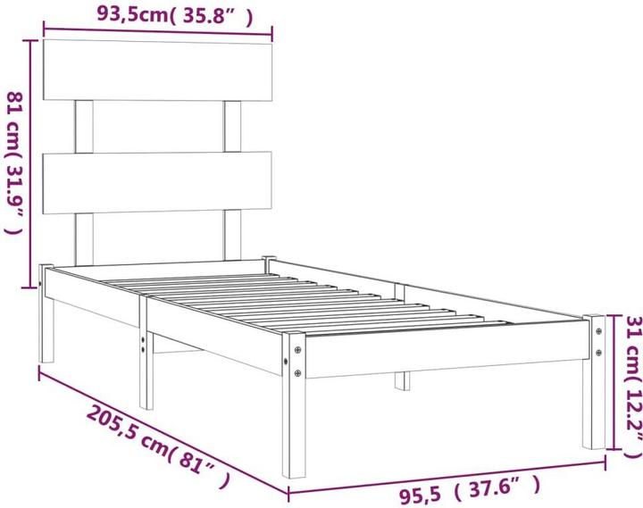 Image du produit vidaXL Bettrahmen (90 x 200 cm)
