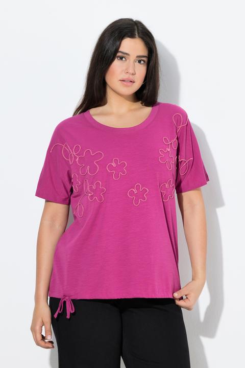 Produktbild Ulla Popken T-Shirt, Blüten, Oversized, Rundhals, Langarm, Saumband (58)